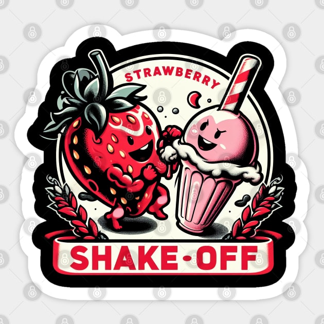 "Strawberry Shake Off" Strawberry Shake Sticker by SimpliPrinter